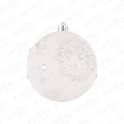 Украшение елочное шар с рисунком снежинка со стразами белый 8см украшение елочное снежинка с ягодами