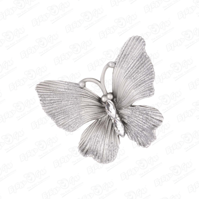Украшение елочное Бабочка матовая серебряная 10см украшение елочное стрекоза матовая серебряная 12см