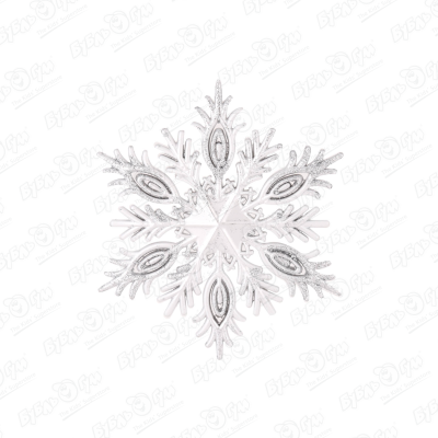 Украшение елочное Снежинка серебряная матовая 11см украшение елочное бабочка матовая серебряная 10см