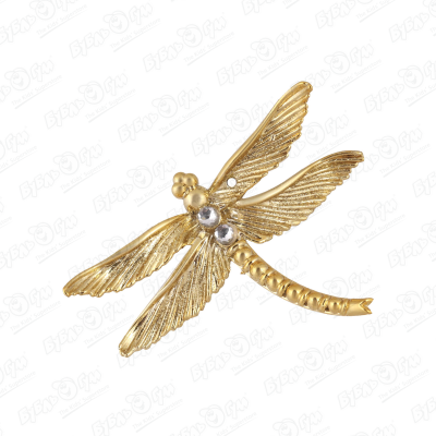 Украшение елочное Стрекоза глянцевая золотая 12см украшение елочное бабочка блестящая золотая 12см
