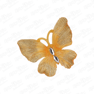 Украшение елочное бабочка золотая полупрозрачная пластиковая 10см украшение елочное бабочка матовая серебряная 10см