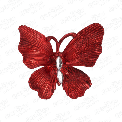 Украшение елочное Бабочка глянцевая красная 10см украшение елочное бабочка матовая серебряная 10см
