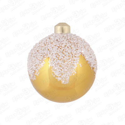 Украшение елочное шар золотой винтажный стеклянный 8см цена и фото