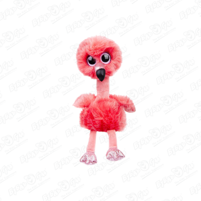 Игрушка мягкая Фламинго с длинной шеей 25см игрушка прыгун динозаврик с длинной шеей