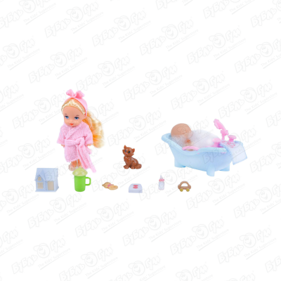 Игровой набор Кукла с ребенком, питомцем и аксессуарами