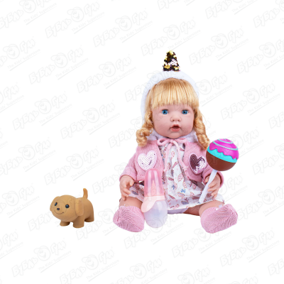 Кукла девочка-малышка в костюмчике с аксессуарами