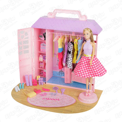 Кукла Anlily с 7-ю нарядами и мини-подиумом в розовом платье с 3лет