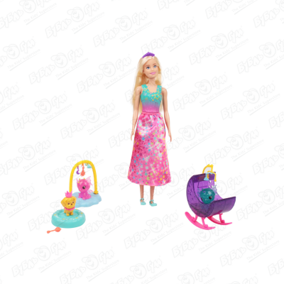 Игровой набор Barbie «Заботливая принцесса» с щенком и драконом игровой набор barbie заботливая принцесса gjk49