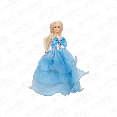 цена Кукла модный образ в голубом платье