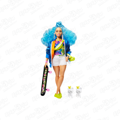 Кукла Barbie EXTRA с голубыми волосами кукла barbie экстра со светло голубыми волосами с питомцем и аксессуарами