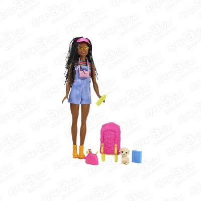 игровой набор barbie бруклин кемпинг кукла с питомцем и аксессуарами hdf74 Кукла Barbie Бруклин-кемпинг с питомцами и акссесуарами
