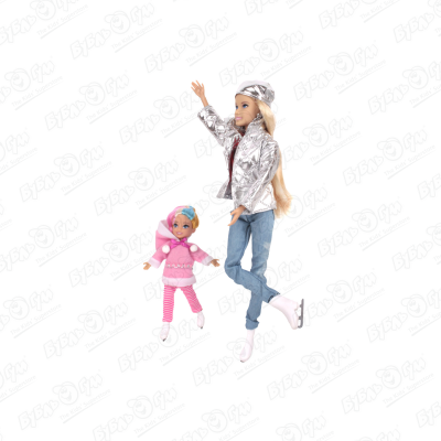 Кукла София с дочкой на катке на катке с наклейками