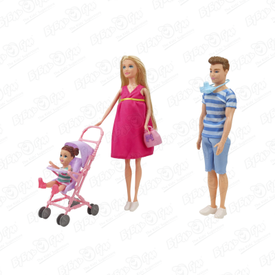Кукла Anyali беременная с семьей на прогулке с аксессуарами