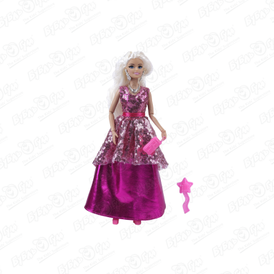 Кукла София в розовом бальном платье с паетками фото