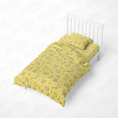 Комплект постельного белья Малыши «Жирафики» бязь желтый ясельный