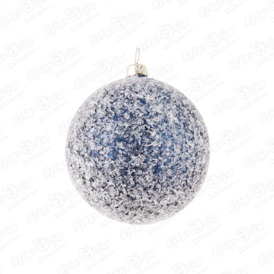 Украшение елочное шар с узором иней синий 8см украшение елочное шар с узором иней серебро 10см