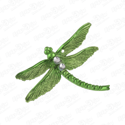 Украшение елочное Стрекоза глянцевая зеленая 12см украшение елочное стрекоза матовая серебряная 12см