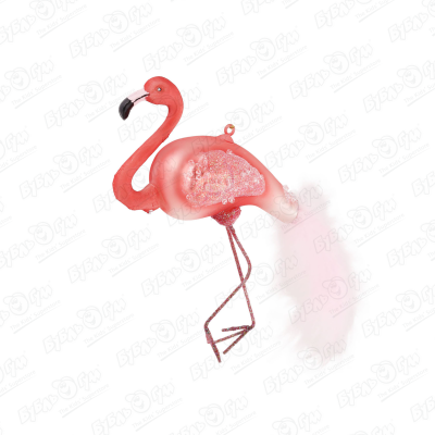 Украшение елочное Розовый фламинго стеклянный 15см украшение елочное звезда многогранная золото 15см