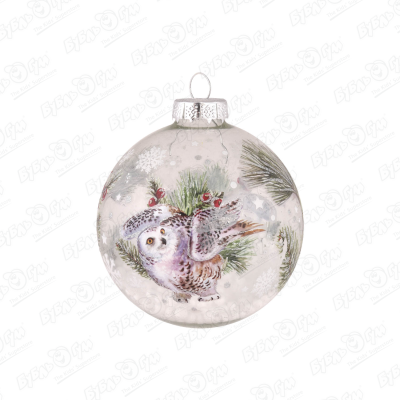 Украшение елочное шар с росписью стеклянный 8см в ассортименте украшение елочное снеговик в сердце стеклянный 8см