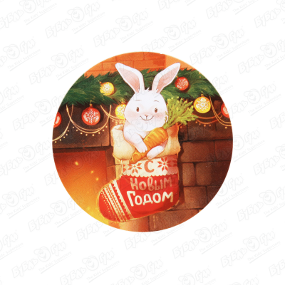 Медаль шоколадная Кролик в новогоднем носке 25г шоколадная медаль тигрёнок в снегу 25 г