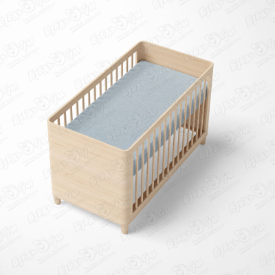 цена Простыня BUBURU Baby на резинке трикотажная голубая 60х120см