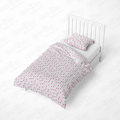 Комплект постельного белья BUBURU Baby Сердечки ясельный трикотажный ясельный комплект постельного белья бамбино соня