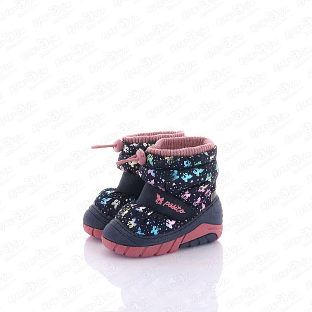 Сапоги сноубутсы Pasito утепленные с фиксатором принт единороги розово-синие - фото 360