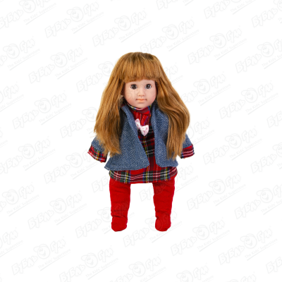 Кукла Cuddly Baby испанская девочка с рыжими волосами в клетчатом костюме с жакетом