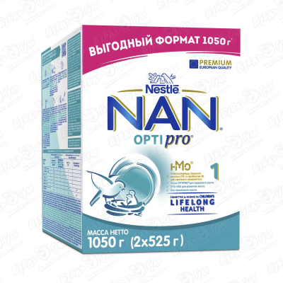 Смесь Nestle NAN OPTIPRO 1 молочная 1050г с 0мес БЗМЖ смесь молочная nan 2 optipro 800г
