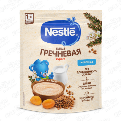Каша Nestle молочная гречневая с курагой 200г с 5мес БЗМЖ