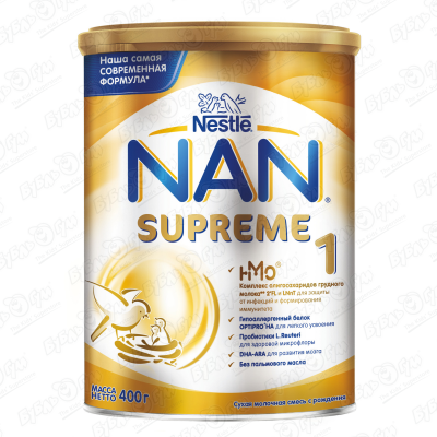 Смесь Nestle NAN SUPREME 400г с 0мес БЗМЖ cмесь nestle alfare amino hmo 400г