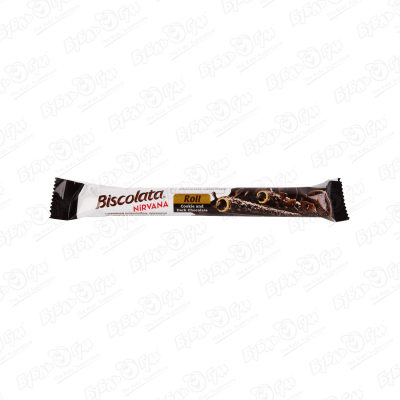 Трубочка вафельная Biscolata темный шоколад-печенье 27,5г