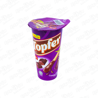 Печенье Topfer Палочки с шоколадным кремом 40г бисквитные палочки topfer с шоколадным и клубничным кремом – double chocolate 40г