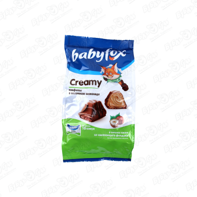 Конфеты babyfox в молочном шоколаде с пастой из фундука 100г
