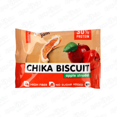 протеиновое печенье chikalab chika biscuit 50 г бисквит яблочный штрудель Бисквит CHIKALAB яблочный штрудель 50г
