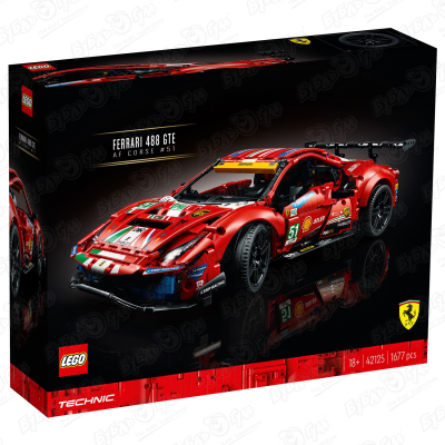 Конструктор LEGO Technic 42125 Ferrari 488 GTE AF Corse #51 1677дет. с 18лет lego 42125 ferrari 488 gte af corse 51 set