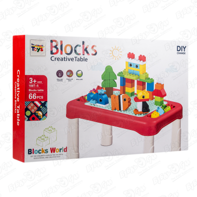 Конструктор со столом Lanson Toys Blocks Creative Table 66дет. с 3лет конструктор lanson toys track blocks в сумке средний блок 64эл