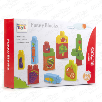 Конструктор Овощи Lanson Toys Funny Blocks 30дет. с 3лет конструктор lanson toys track blocks в сумке средний блок 64эл