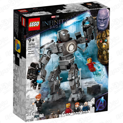Конструктор LEGO Marvel Ctudios Infinity Saga 76190 Железный человек: Схватка с Железным Торговцем с 9лет
