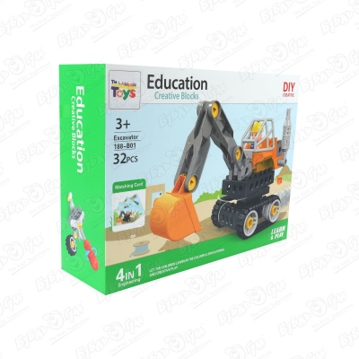 цена Конструктор Lanson Toys Экскаватор 4в1 32дет