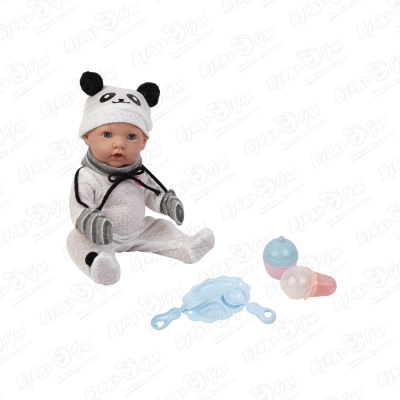Пупс Lanson Toys в костюмчике панды функциональный с аксессуарами