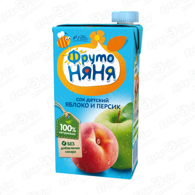 Сок ФрутоНяня яблоко персик 500мл с 3лет сок детский фрутоняня яблоко и персик с 5 месяцев 0 2 л