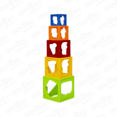 Кубики-пирамидка Stack cube Happy Baby Toys с 12мес цена и фото