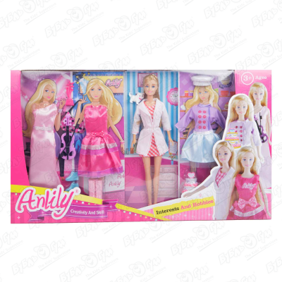 Кукла Anlily блондинка четыре разнообразных образа с 3лет кукла anlily с набором ванная комната с 3лет