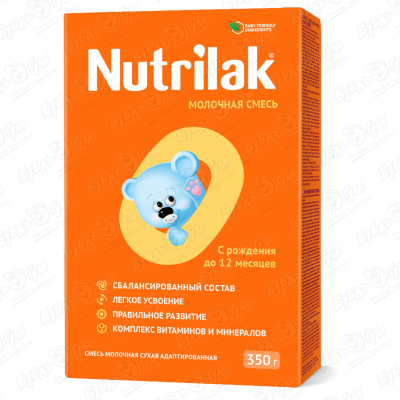 Смесь Nutrilak 0 молочная 350г с 0-12мес БЗМЖ смесь nutrilak premium 2 молочная 350г с 6мес бзмж