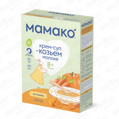 Крем-суп Мамако тыква на козьем молоке 150г с 8мес БЗМЖ