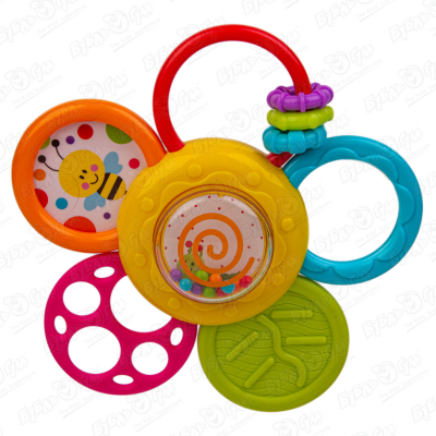 игрушка погремушка монтессори для мальчиков на присоске Игрушка-погремушка WinFun Цветок на присоске