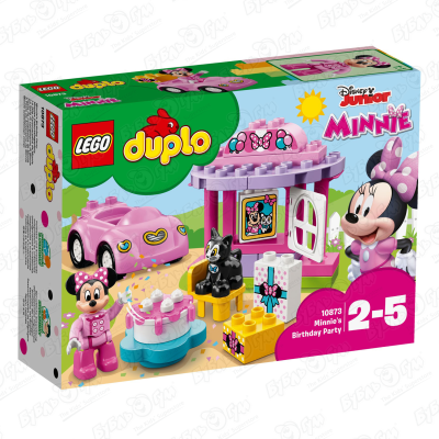 Конструктор День рождения Минни LEGO DUPLO Disney Junior Minnie 10873 с 2-5лет lego duplo disney оезд день рождения микки и минни игрушечный поезд