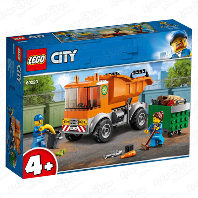 Конструктор LEGO City 60220 Мусоровоз с 4лет конструктор lego classic 11002 базовый набор с 4лет