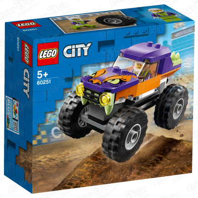 Конструктор LEGO City 60251 Монстр-трак с 5лет конструктор вертолет lego city 60243 с 5лет